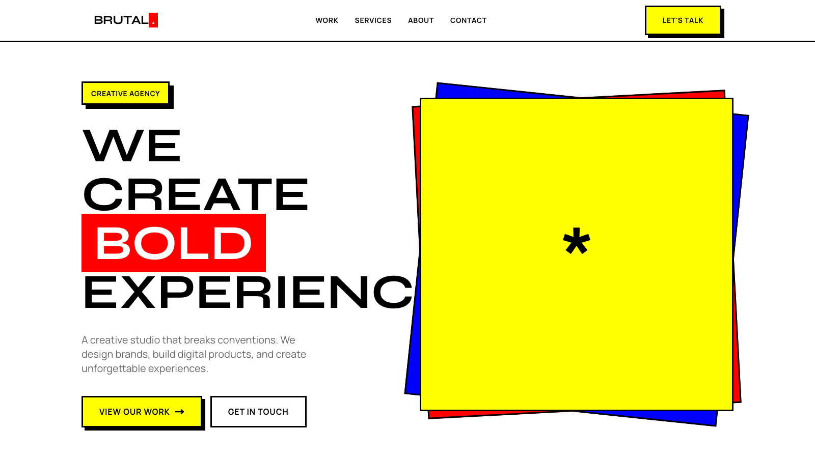 Creative Agency Portfolio 设计模板生成的网站首屏截图