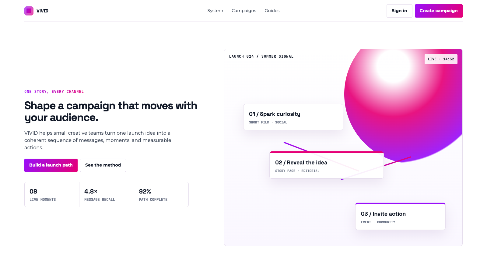 Gradient 设计模板生成的创意活动首屏截图