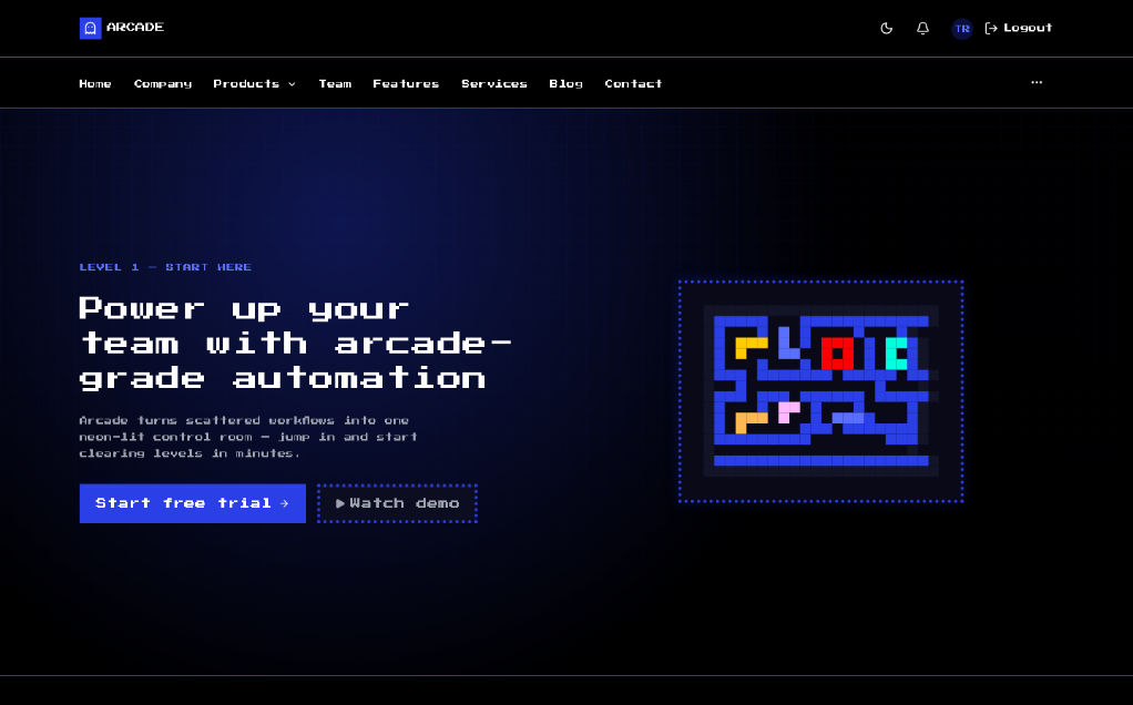 Pacman 模板示例截图